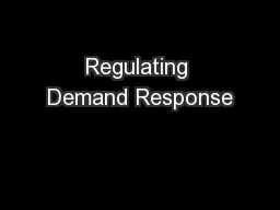 Regulating Demand Response