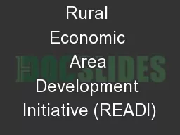 Rural Economic Area Development Initiative (READI)