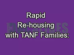 Rapid Re-housing with TANF Families: