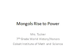 Mongols Rise to Power