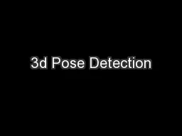 3d Pose Detection