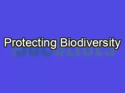 Protecting Biodiversity