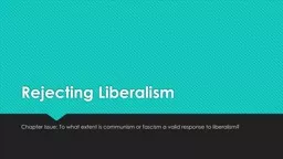 Rejecting Liberalism