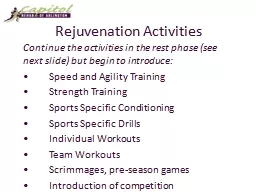 Rejuvenation Activities