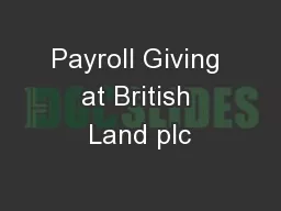 Payroll Giving at British Land plc