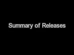 Summary of Releases