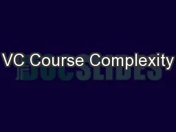 VC Course Complexity