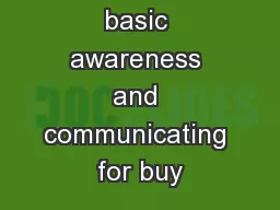 Building basic awareness and communicating for buy