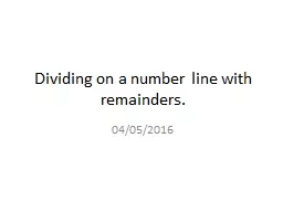 Dividing on a number line with remainders.