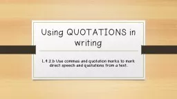 Using QUOTATIONS in writing