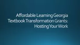 Affordable Learning Georgia