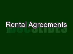 Rental Agreements