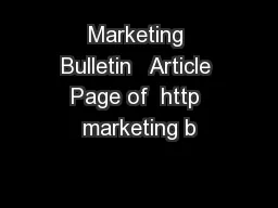 Marketing Bulletin   Article Page of  http marketing b