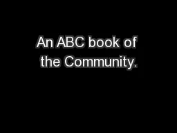 An ABC book of the Community.