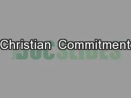 Christian  Commitment