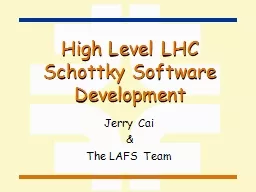High Level LHC Schottky Software Development
