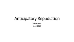 Anticipatory Repudiation