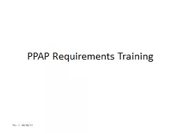PPAP Requirements Training