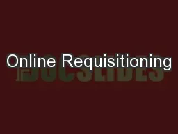 Online Requisitioning