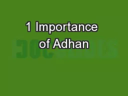 1 Importance of Adhan
