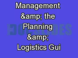 Classroom Management & the Planning & Logistics Gui