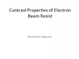 Contrast Properties of Electron Beam Resist