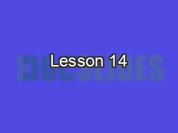 Lesson 14