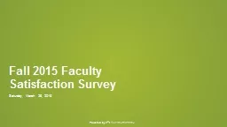 Fall 2015 Faculty Satisfaction Survey
