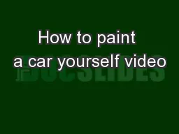 How to paint a car yourself video