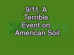 9/11: A Terrible Event on American Soil