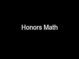 Honors Math