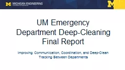 UM Emergency Department Deep-Cleaning Final Report