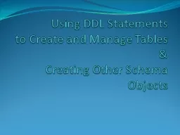 Using DDL Statements