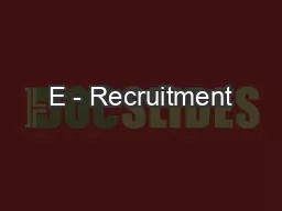 E - Recruitment