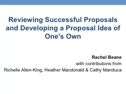Reviewing Successful Proposals and Developing a Proposal Id