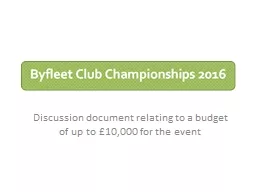 Discussion document relating to a budget of up to £10,000