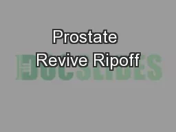 Prostate Revive Ripoff