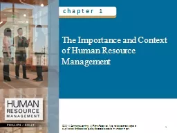 The Importance and Context of Human Resource Management