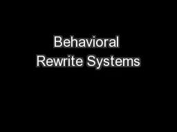 Behavioral Rewrite Systems