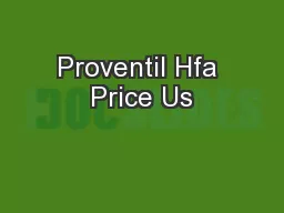 Proventil Hfa Price Us
