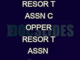 UNION CREEK C OPPER RESOR T ASSN C OPPER RESOR T ASSN  Copper Mountain Village Map 