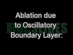 Ablation due to Oscillatory Boundary Layer: