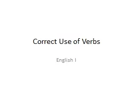 Correct Use of Verbs