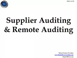 Supplier Auditing