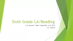 Sixth Grade LA/Reading