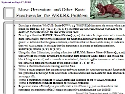Move Generators and Other Basic Functions for the WRKBK Pro