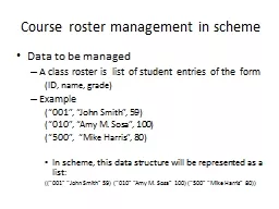 Course roster management in scheme