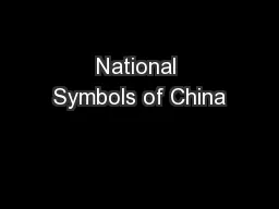 National Symbols of China