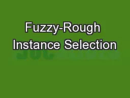Fuzzy-Rough Instance Selection