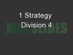 1 Strategy Division 4